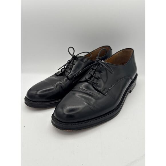 Men’s Fareli Black Leather Oxford Dress Shoes Classic Cap Toe Sz 9-9.5